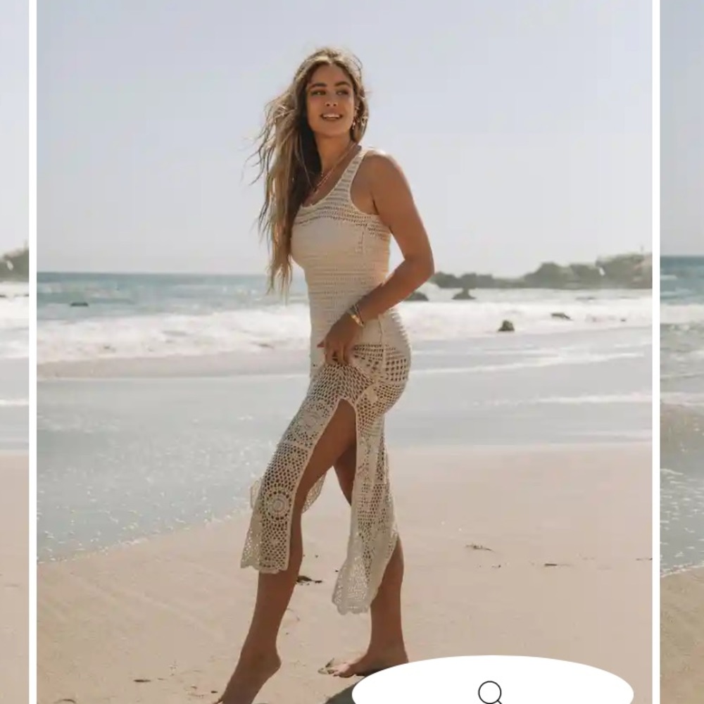 Celeste Beige Crochet Maxi Dress